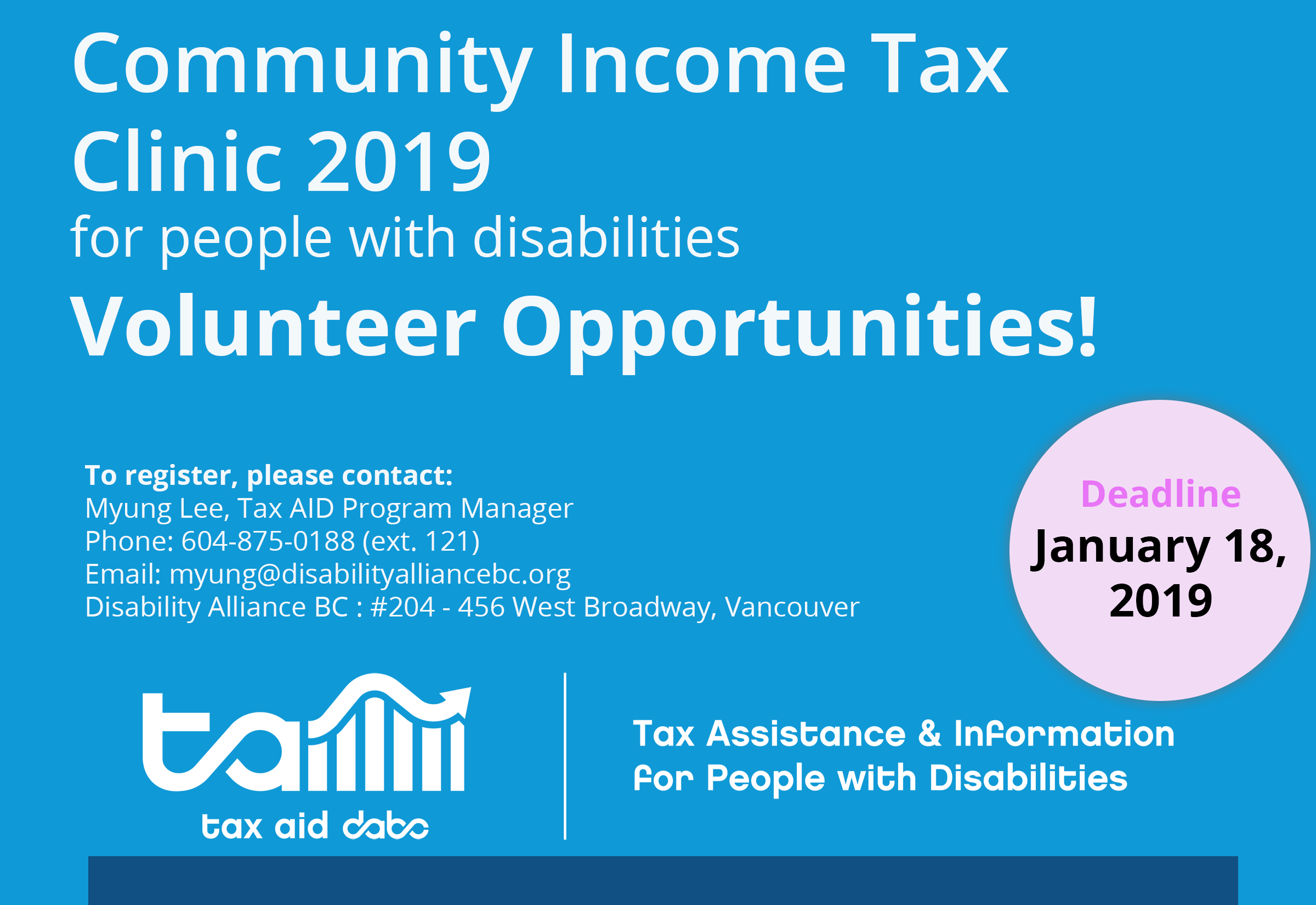 Poster for 2019 volunteer opportunities
