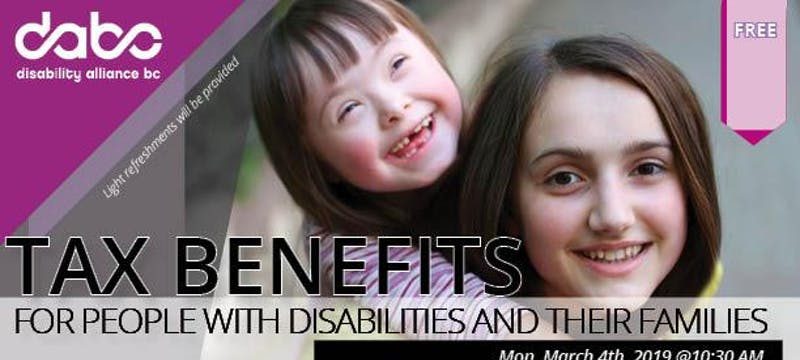 Poster for 2019 Tax Benefits for People with Disabilities and Their Families workshop, featuring two smiling children